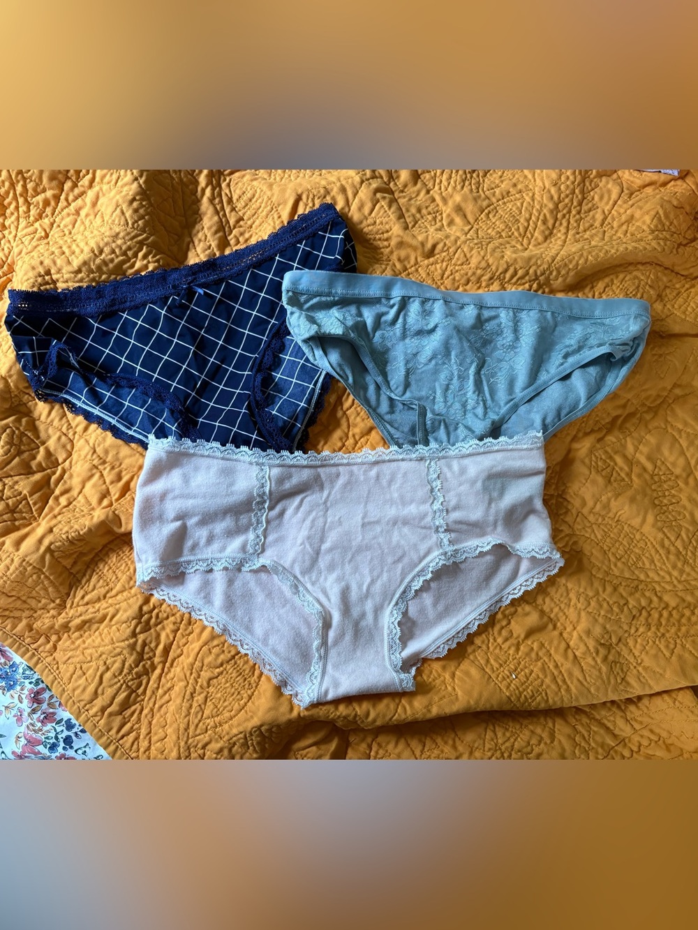 3-Pack Women's Cotton Bikini Panties - Blue & Light Blue & Light Pink